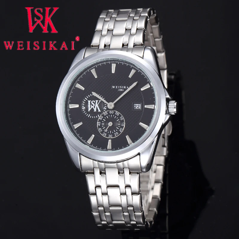 

WEISIKAI Mens Luxury Brand Business Quartz Watch Stainless Steel Waterproof Auto Date Male Wristwatch Horloges Clock Genuine New