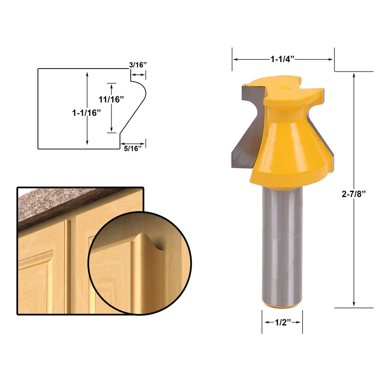 1pcs Door Lip Finger Grip Router Bit 1 2 Shank Wood Cutter
