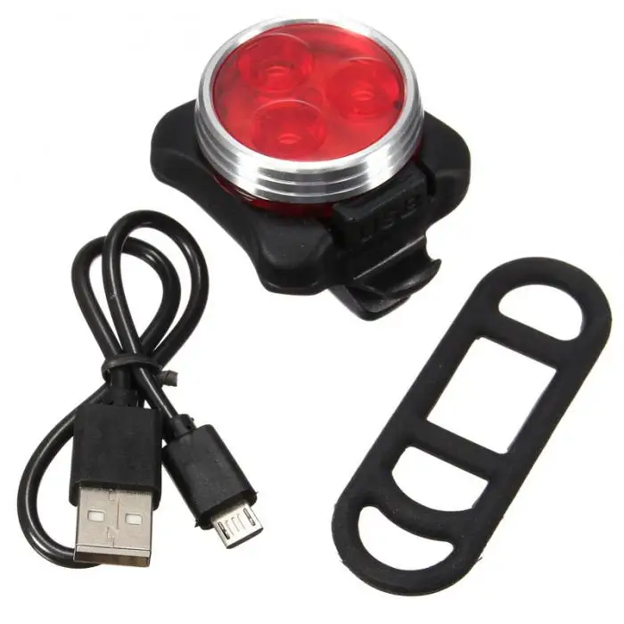 USB Перезаряжаемый велосипедный велосипед 3LED головной передний задний Задний зажим свет лампы MC889