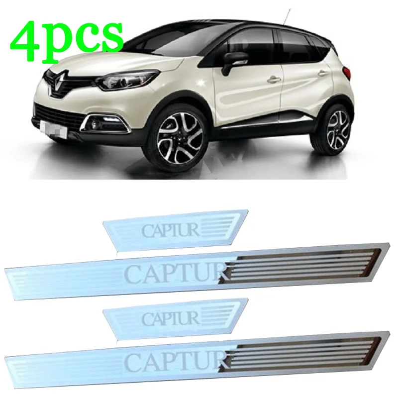 4 шт. подходит для Renault Captur 2014 2015 2016 2017 2018 нержавеющая сталь Накладка на порог