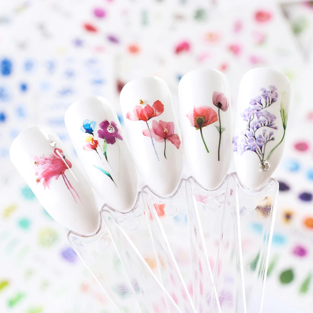 

24pcs Charming Rose Blooming Floral Flower Nail Art Sticker Slider Decal Transfer Tip Watermark Manicure Decoration LASTZ683-706