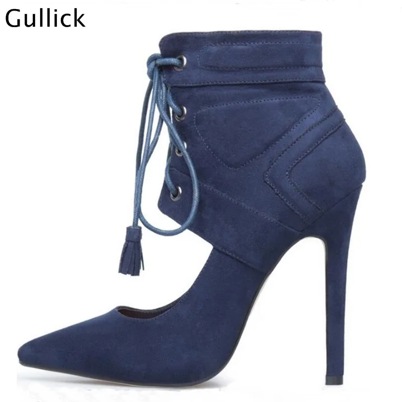 dark blue suede heels