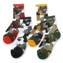 Женские шелковые носки, лето, Harajuku, уличная мода, камуфляжные носки, Mujer, повседневные спортивные прозрачные тонкие носки для скейтборда