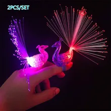 2 шт. забавные Павлин лампочка на палец игрушки Дети Детские светящиеся игрушки новинка игрушки свет случайный цвет