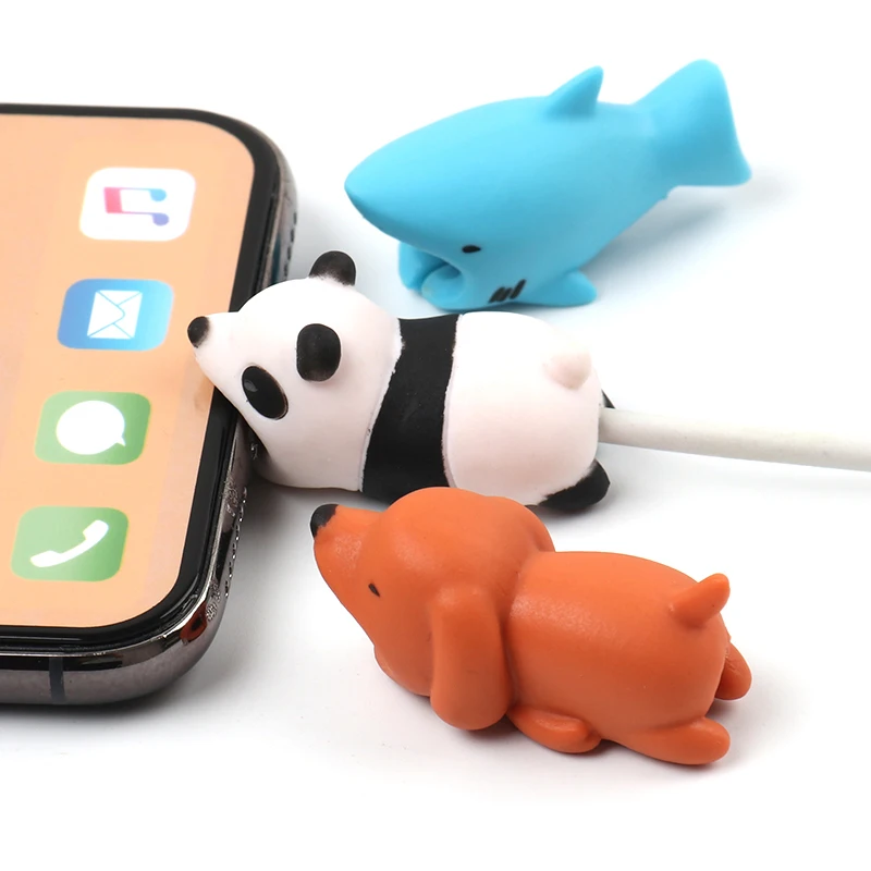 Симпатичная защита для кабеля с животными iphone usb-кабель органайзер устройство