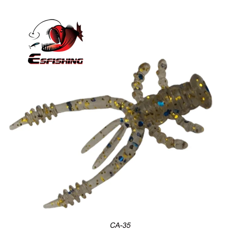 CA35 Esfishing, ловля со льдом, плавающая креветка, приманка, мягкая, раки, 10 шт., 45 мм, 0,8 г, щупальца, искусственные приманки, водная приманка - Цвет: CA35