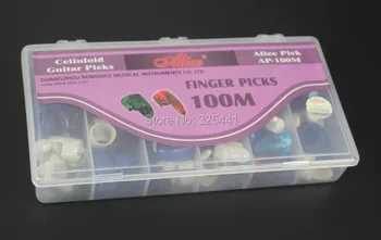 

100pcs AP-100M Box-packed Celluloid Finger Guitar Picks Pick Plectrum