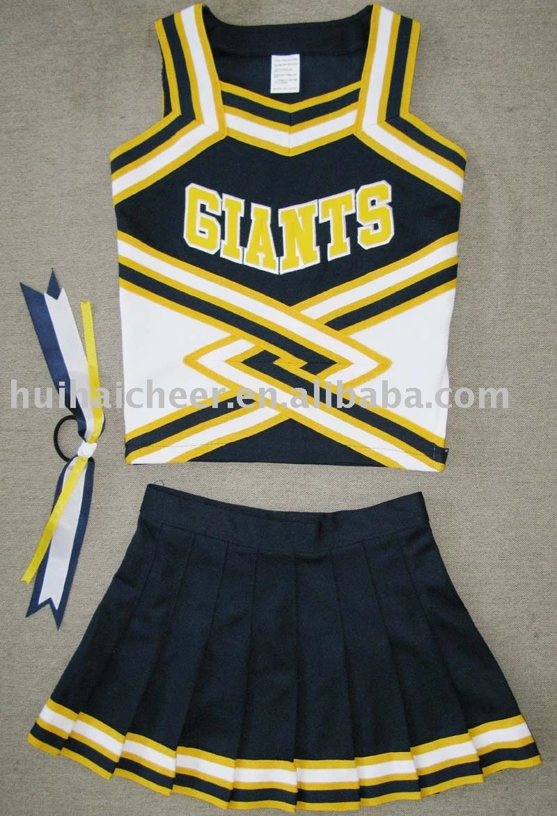 navy,white and yellow cheerleader uniforms on Alibaba