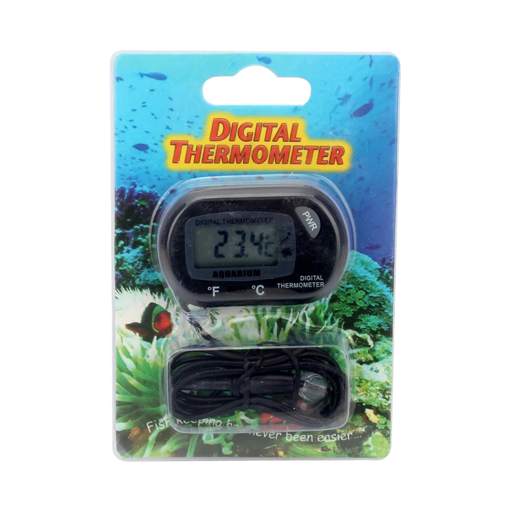 

Digital LCD Screen Sensor Thermometer Water Monitor Wired Aquarium Fish Tank Temp Meter Electronic Temperature Measurement Black
