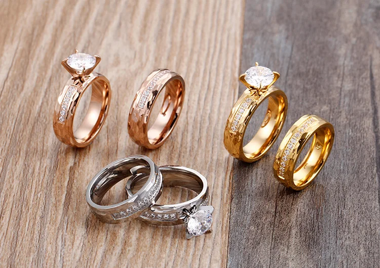Kalen, кольца для влюбленных пар, нержавеющая сталь, Италия, золото, круглые свадебные кольца для женщин и мужчин, романтические высококачественные ювелирные изделия с кубическим цирконием