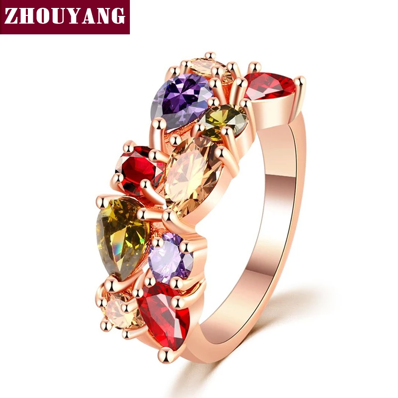 

Rose Gold Color Classical Mona Lisa Inlay Jewelry Made With Multicolor Crystal For Women As Chirstmas Gift ZYR484
