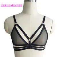 bra and panty Women Sexy Lingerie Harness Set Elastic Strap Crop Top Body Cage Goth Pentagram UnderPants Adjustable Bondage Body Harness plus size bra and panty sets