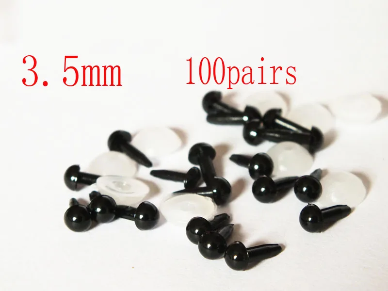 

DIY Handmade Doll Accessories ---3.5mm black round Plastic Safety Eyes-200pcs