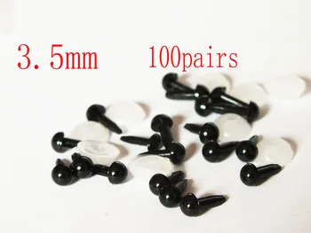 

DIY Handmade Doll Accessories ---3.5mm black round Plastic Safety Eyes-200pcs