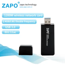 ZAPO Mini 5G WIFI USB 3.0 1200 Мбит / с Lan-адаптер 802.11ac Беспроводная сетевая карта, встроенная в Антенну для ОС Windows Linux Android