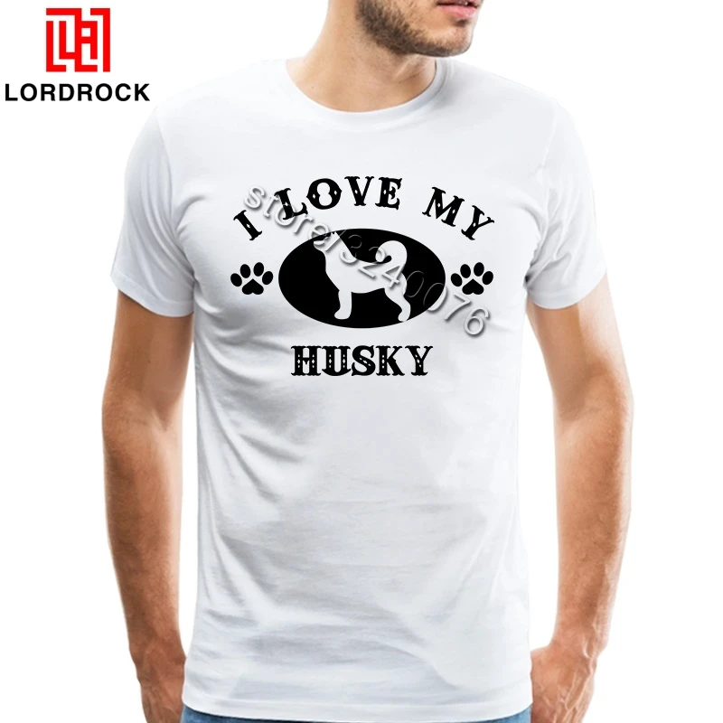 Men's Cuts I Love My Husky T Shirt Short Sleeves Big Size Slim T shirt