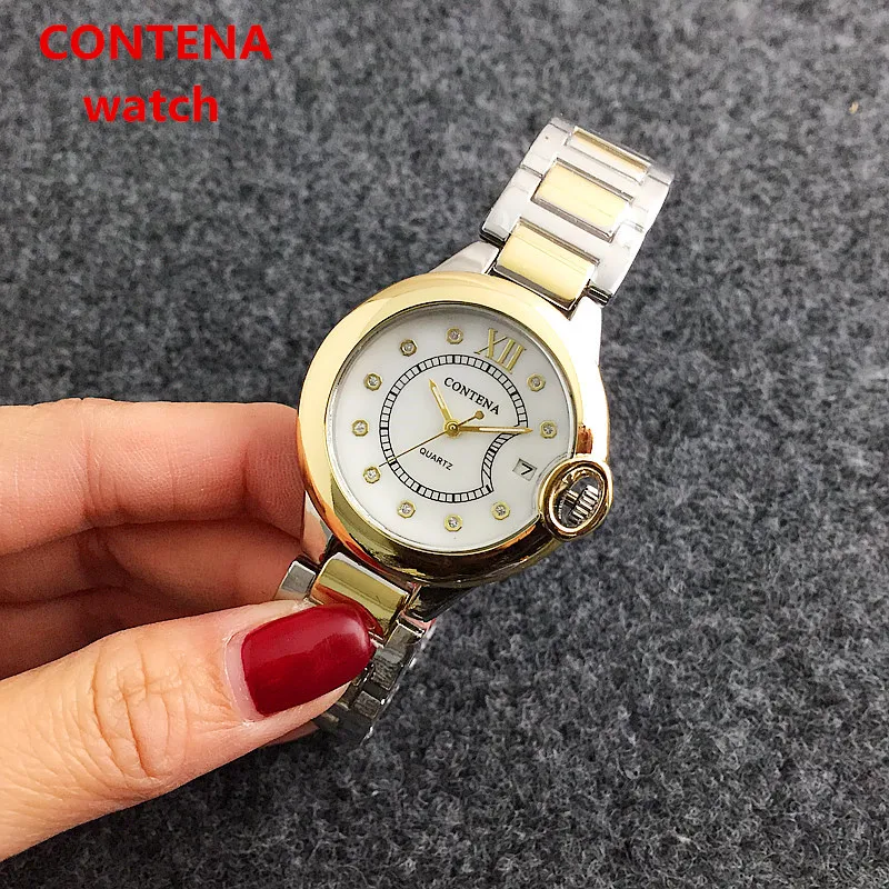 

Contena Fashion Casual men wristwatches quartz stainlees steel strap watches male clocks