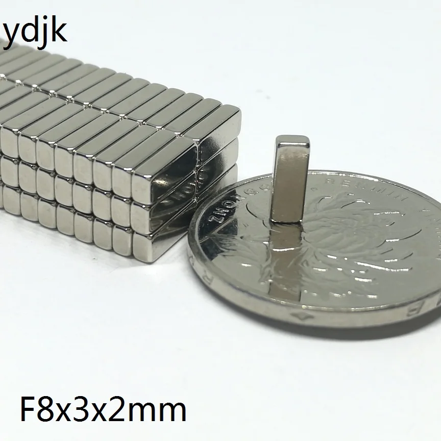 20 шт./лот N38 прямоугольный магнит 8x3x2 сверхмощный неодимовый 8*3*2 NdFeB | Обустройство