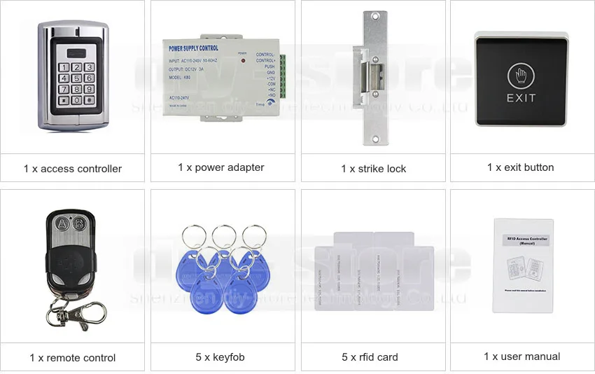 Diysecur нажмите кнопку RFID 125 кГц ID Card Reader металлический дверной Управление доступом безопасности Системы Kit + удар Дверные замки bc2000