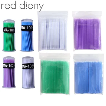

100pcs/pack Makeup Tools Micro Disposable Eyelash Extension Applicators Grafting Eyelash Sizing Agent Paste Cleaning Stick Brush