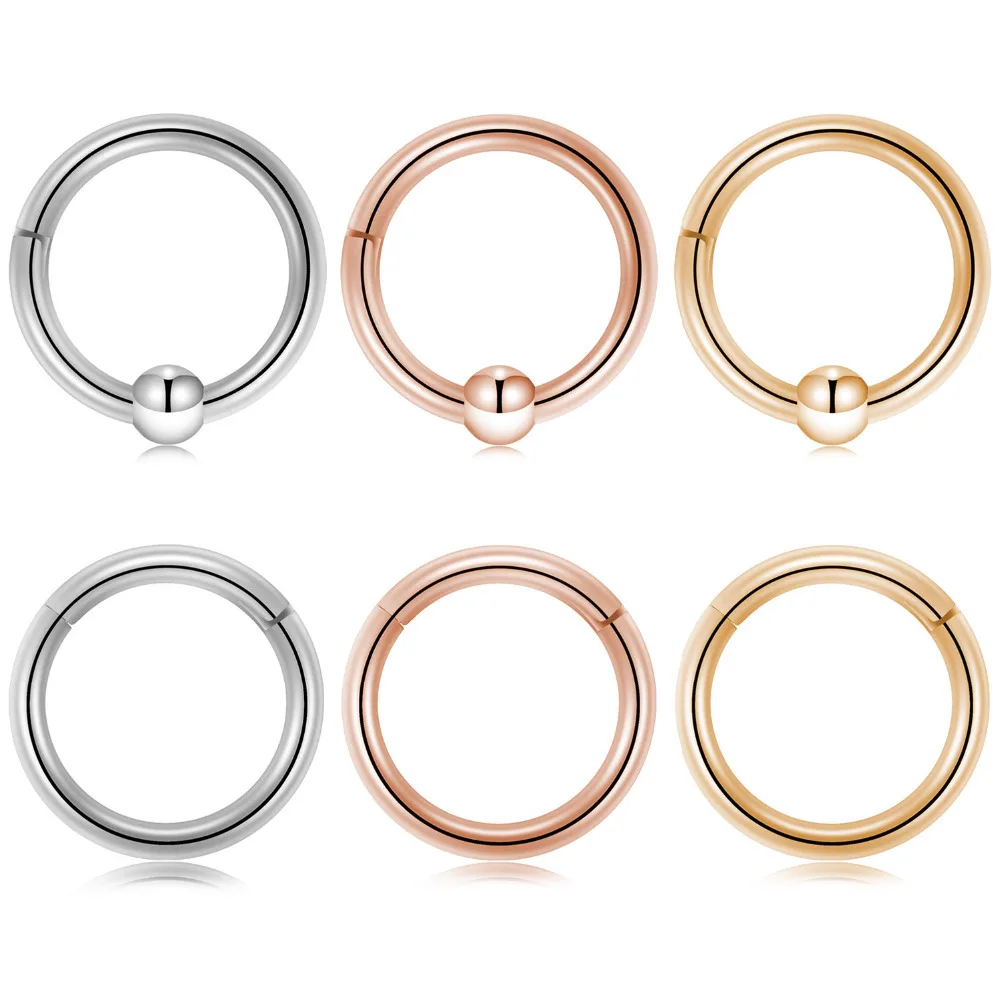 

GAGABODY 16G Captive Bead Clicker Ring 16G Seamless Clicker Ring Septum Piercing Clicker Cartilage Helix Hoop Nose Ring Hinged