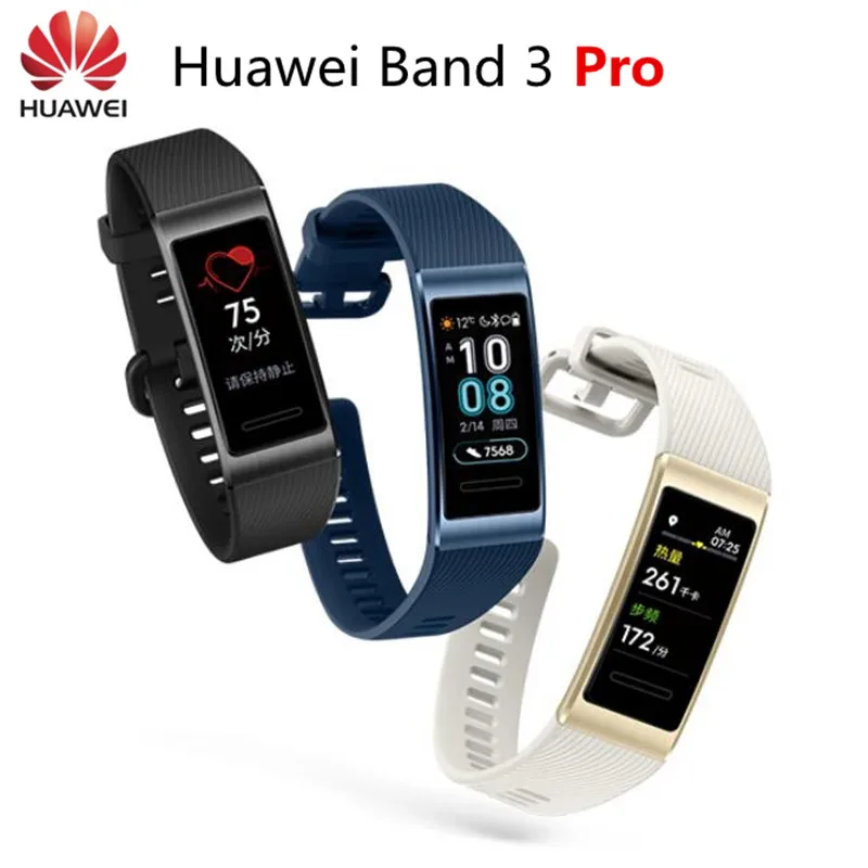 Huawei Band 3 Pro Band 3 умный браслет band 3 pulseira трекер для плавания Водонепроницаемый Bluetooth фитнес-трекер сенсорный экран