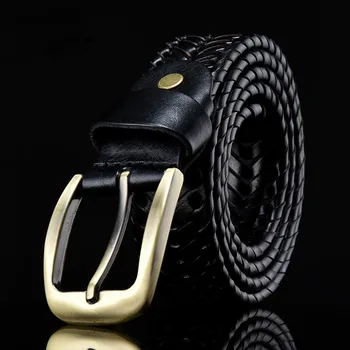 

Both Men and Women Belt Pure Manual Weaving Tide Leisure Automatic Alloy Luxury Crocodile Grain Pattern Ceintures Homme