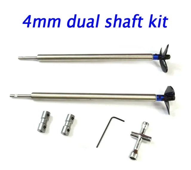 4mm RC Model Boat dual shaft assembly kit Metal Drive shaft+40/44/48mm