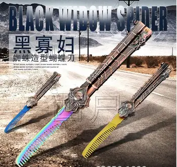 

Cs go Colorful Practice BALISONG METAL butterfly comb knife fade Trainer folding knife 440C tactical pocket knife EDC multitool