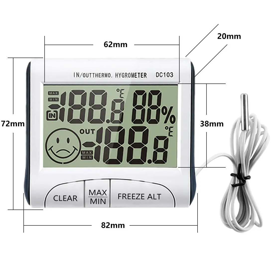 Цифровой термометр C/F, гигрометр, измеритель температуры и влажности в помещении и на открытом воздухе, электронный измеритель температуры и влажности, монитор для дома