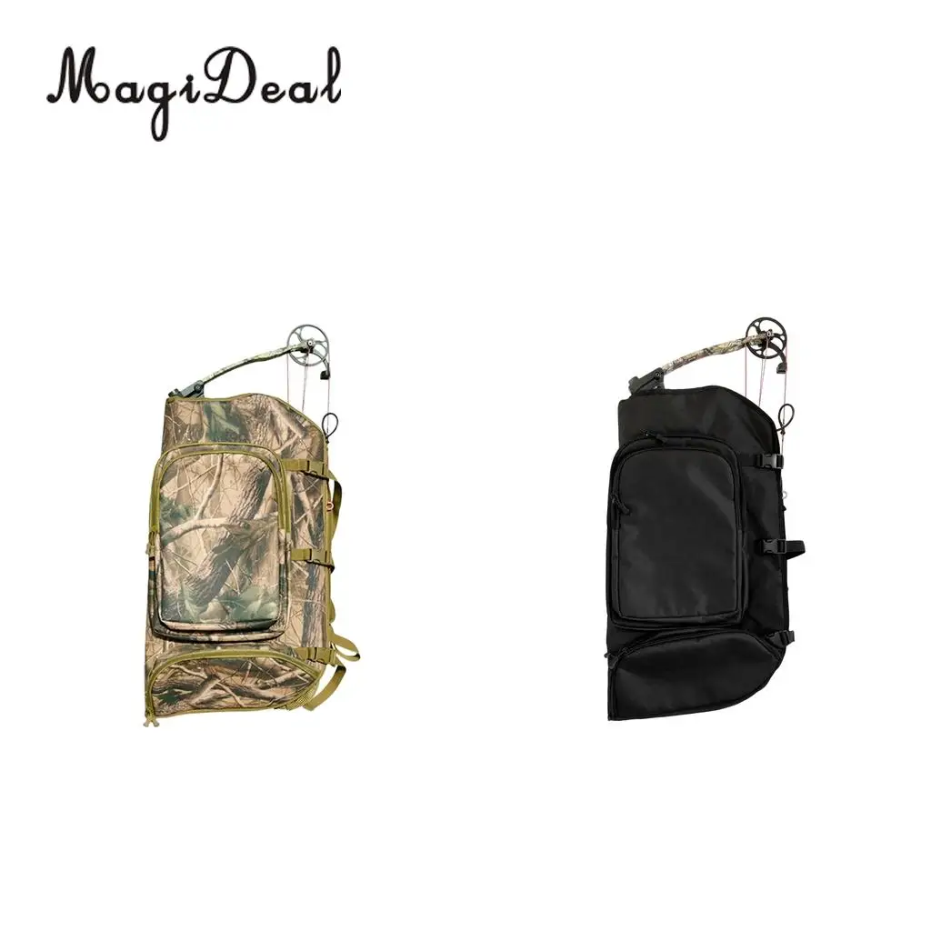 MagiDeal Perfeclan Nylon Hunting Archery Bow Backpack Bag Compound Bow Holder Case 600D Nylon for Camping Hiking Travell