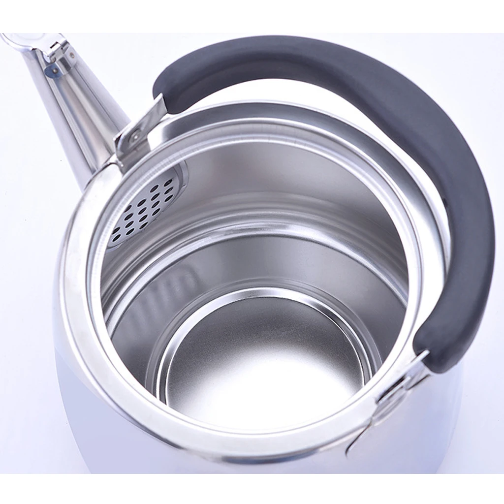 Stainless Steel Whistling Kettle Tea Pot with PP plastic grooved handle stove Kitchen Teakettles For Gas Electric Hobs