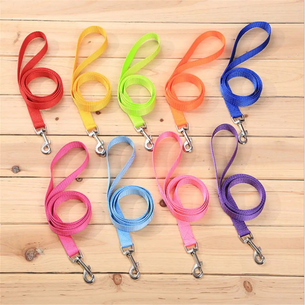 

8-color puppy nylon traction rope pet supplies Pet rope small medium dog shopping dog leash belt 1PC 120x1.5cm and 120x20cm