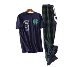 Мужская пижама Mujer Hombre Masculino, повседневная мужская пижама с коротким рукавом, пижама размера плюс, хлопок, мужские пижамы, комплекты