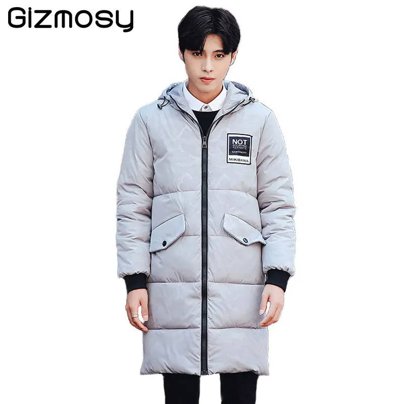 

Winter Jacket Men Plus Size 5XL Hooded Long Parkas Slim Winter Coat Mens Casual Solid Thick Outwear Male Warm Jackets BN1537