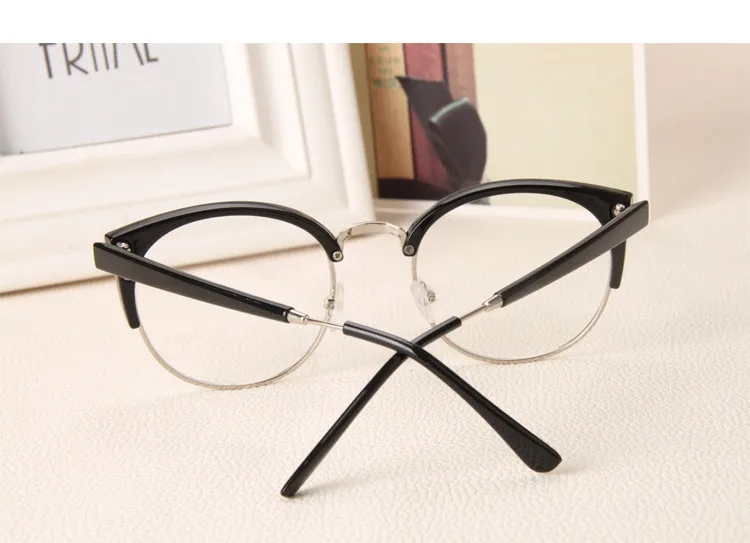 Прозрачная модная круглая прозрачная оправа для очков, женские полуоправы, женские очки, украшения для очков с оптическими линзами
