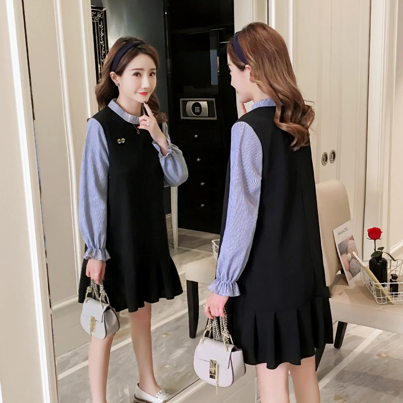2019 New Arrive Spring Maternity Dress Woman Casual Straight Large Size Pregnant Clothing MD-00496 | Мать и ребенок