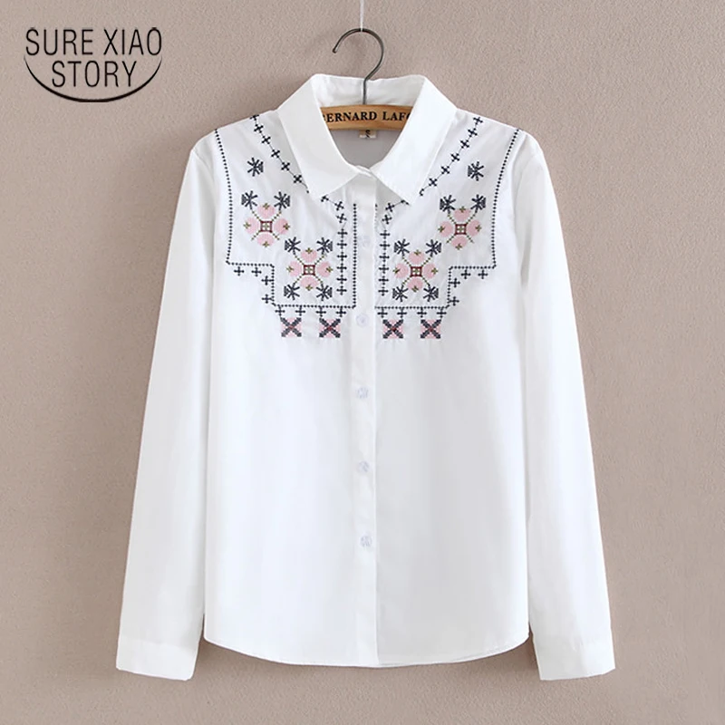 

2017 spring and summer new fashion Korean style women blouse long sleeve all-match white slim elegant casual shirt top 684J 30