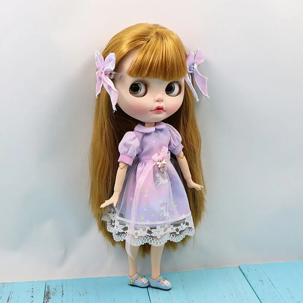 Fortune Days DBS 1/6 BJD кукольная одежда фиолетовая мечта Единорог милое платье с бантом для Neo DBS кукла 30 см игрушки