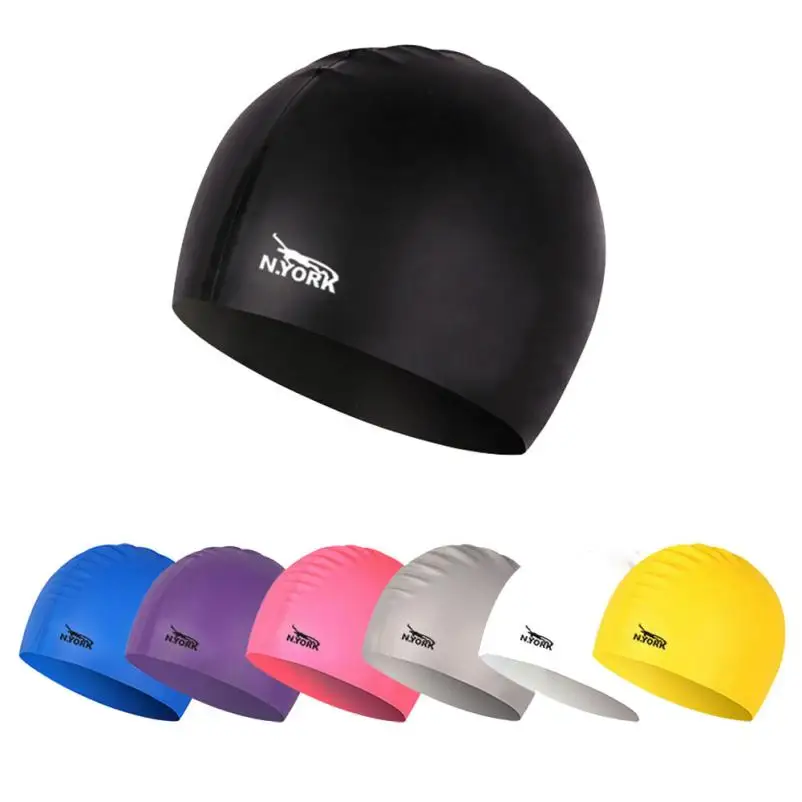 New Swimming Cap PU coating Waterproof Silicone Swim Pool Hat for Adult