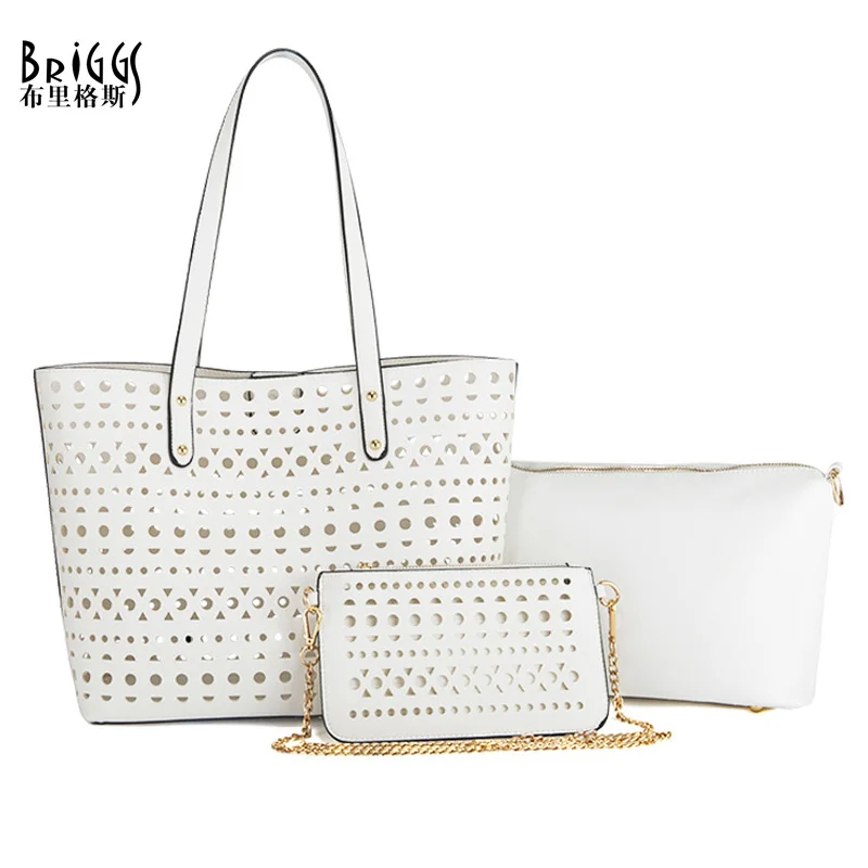 

BRIGGS Brand 3 Bags Per Set Women Hollow Out Handbags Designer High Quality Tote Bag Messenger Bags Fashion Women Shoulder Bags