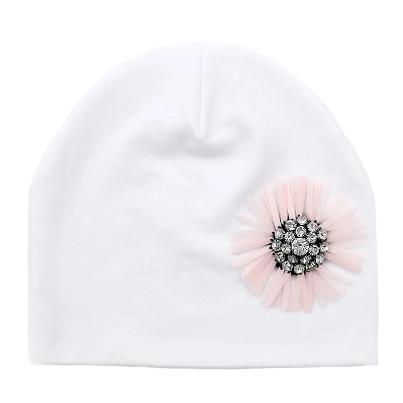GZHilovingL/Детские шапки для девочек, для новорожденных, для маленьких девочек, для малышей, с цветочным рисунком, хлопковая мягкая розовая, белая шапка, шапка на весну, осень, зиму
