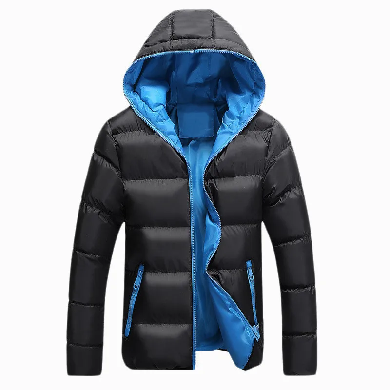 New 5XL Men Winter Casual Hooded Thick Padded Jacket Zipper Slim Men ...