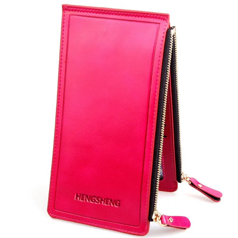 

2016 Women Wallets Ultra-large Capacity Double Zippers Fashion Luxury Lady Purses Clutch Card Holders Free Shipping J422