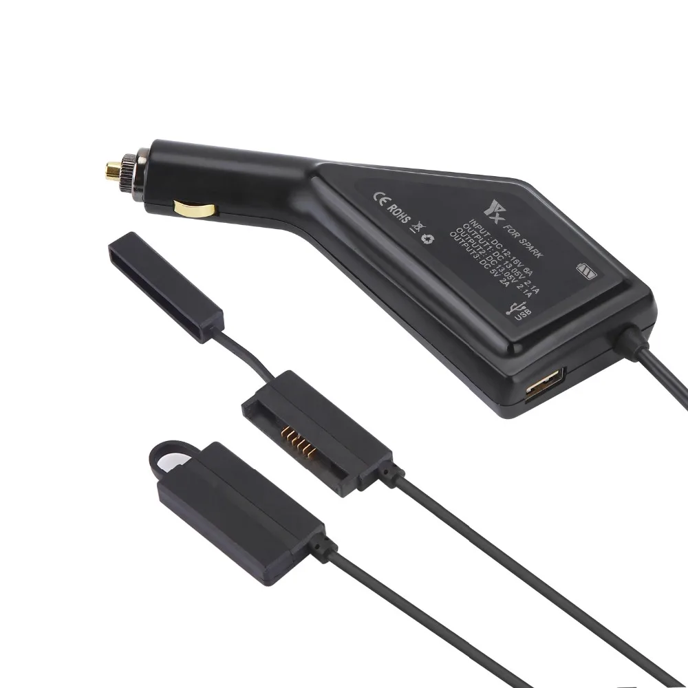  Car Charger with USB Charging Port Remote Control for DJI Spark Drone Battery Transport Outdoor Veh