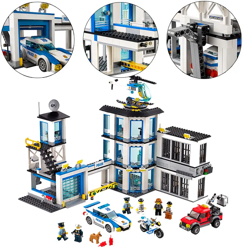 

Creative City Series The New Police Station Set Model Building Blocks 965pcs Bricks Toys Compatible With Legoings City 60141
