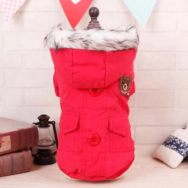

Winter Warm dog clothes solid blue red pet dog coat puppy chihuahua yorkshire dog hoodie