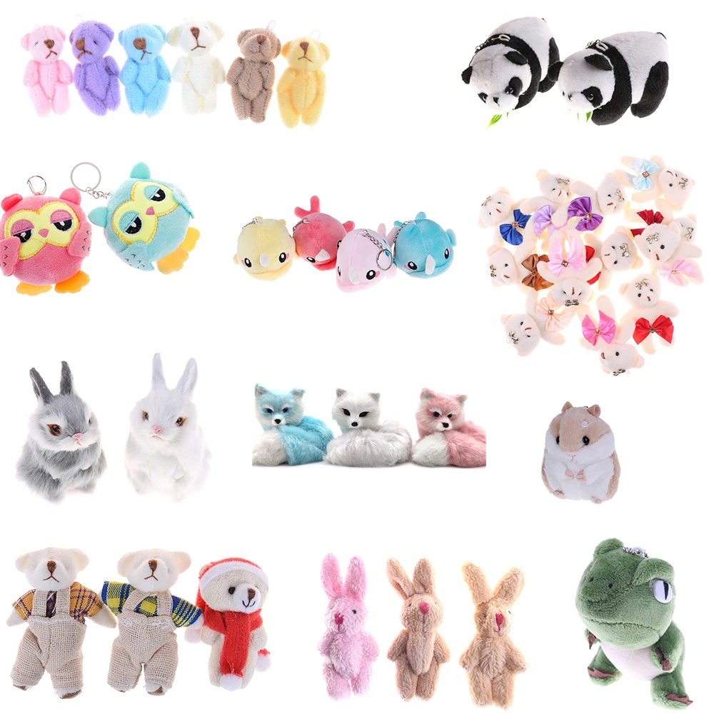 

1PCS Super Kawaii Animal Pig Bear Dinosaur Panda Pendant Plush Stuffed DOLL TOY Decor Wedding Bouquet TOY Gift