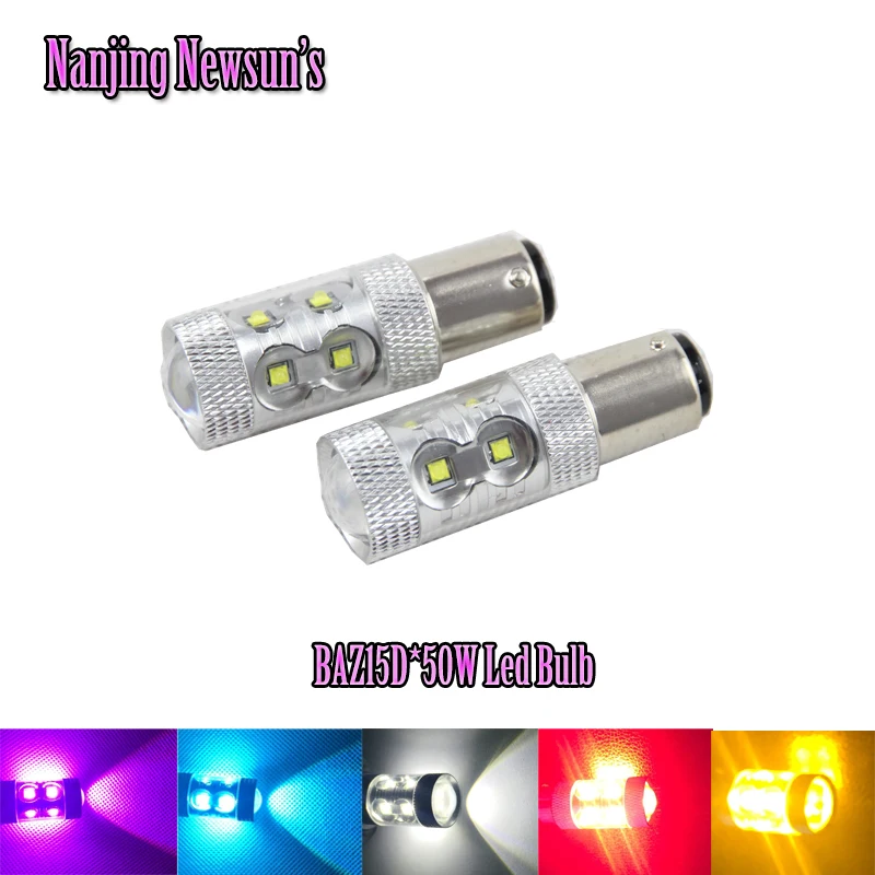 

2x 50W Led Light Bulbs S25 1157 P21/5W BAZ15D Brake Tail Led Stop Lights Bulbs Yellow Red High Power For Turn Signal Light