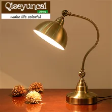 Qiseyuncai Европейский сельский Декор затемнение Ретро защита глаз дистанционное управление настольная лампа спальня кабинет освещение